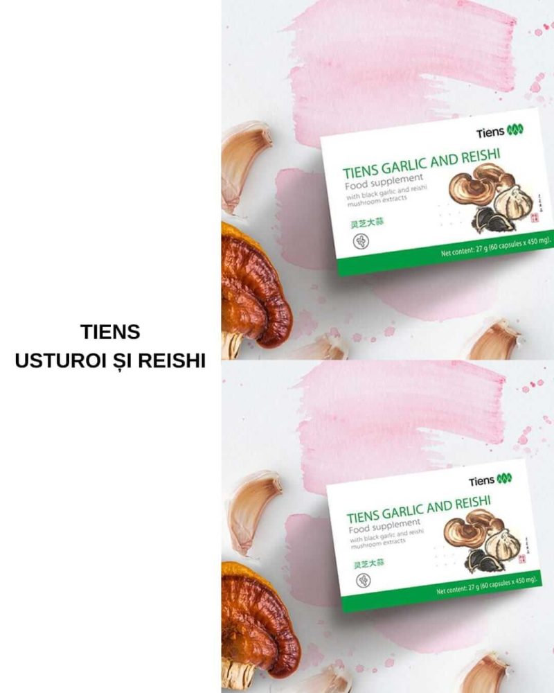 TIENS Pachet Usturoi și Reishi – Scut natural al imunității – 2x60 capsule x 450 mg (27,00 g)